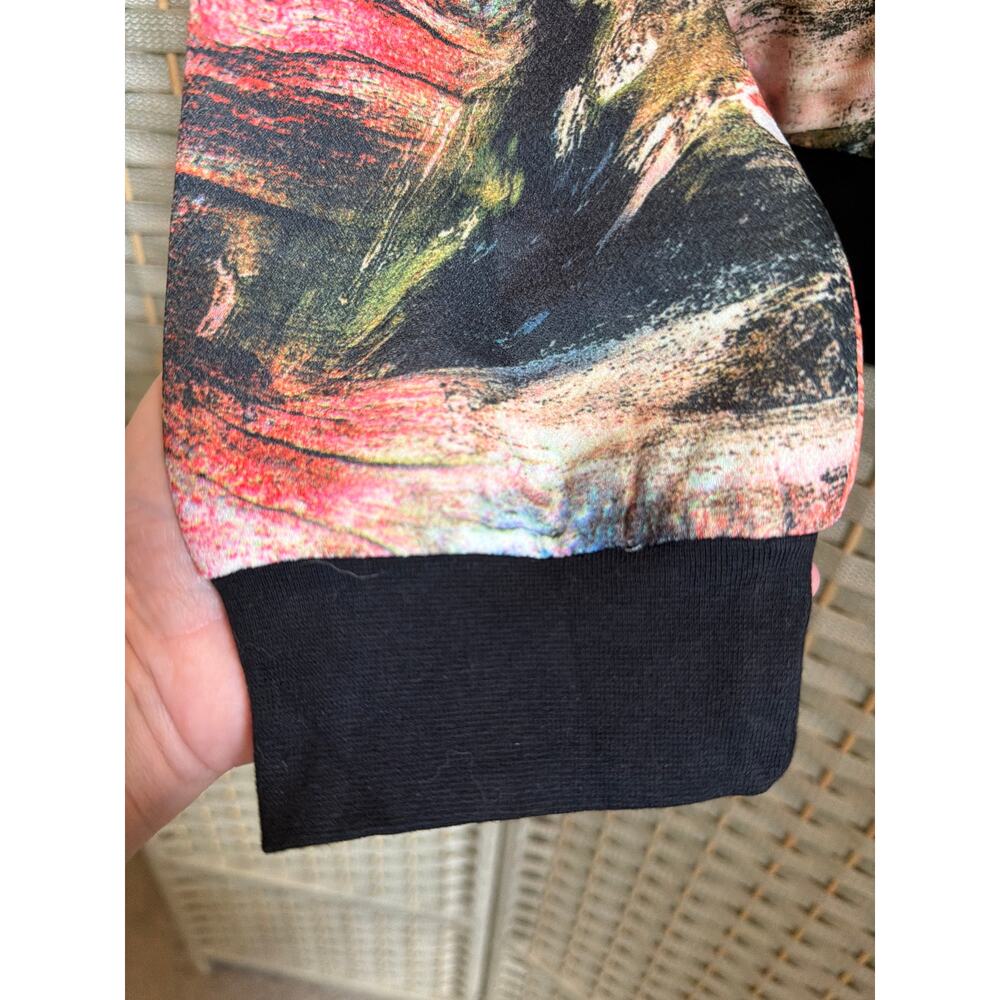 Vertigo Collection Bomber Jacket Abstract Print XS Zip Front Long Sleeve NWT - Picture 6 of 14